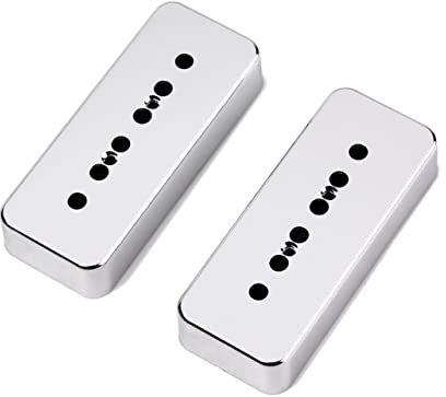 UPKOCH Pair of Pickup Covers Für Gitarre Und Bass Silber Abdeckungen Mit Polabstand Silber Für Individuellen Und Vintage Look