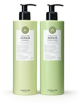 Maria Nila Structure Repair Shampoo & Conditioner Set (2 x 500 ml), für geschädigtes und chemisch behandeltes Haar, Algenextrakt für optimale Regeneration und Feuchtigkeitsversorgung
