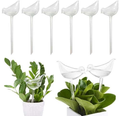 OHREN 6 pièces Boules d'Irrigation Automatique, Arrosage Goutte à Goutte Automatique pour Plantes d'Intérieur et d'Extérieur, Arrosage Automatique Goutte à Goutte Plante (Verre Transparent)