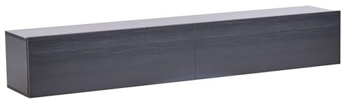 Meuble TV Mural Minimaliste Etagère de Rangement Multimédia 180 cm en Panneau Particules de Bois Noir Gladstone