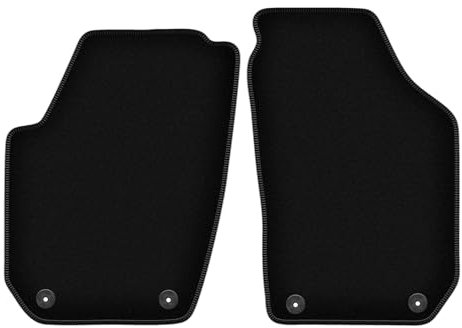Wielganizator Velours Vorne Fußmatten passend für Skoda Fabia II (2007-2014) | Qualität: Basic - Genaue Passform, rutschfeste Untregrund 2-teilig - Schwarz
