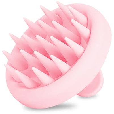 Massaggiatore Manuale per Cuoio Capelluto in Silicone|Spazzola Shampoo Esfoliante, Stimola la Crescita dei Capelli| Allevia lo Stress| Impermeabile|Capelli Asciutti Bagnati|Anallergico (ROSA)
