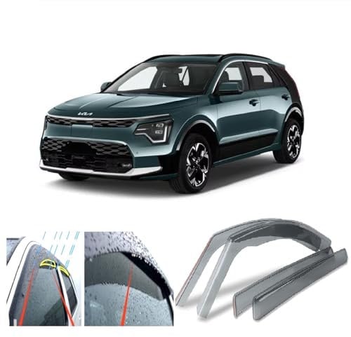 AC WOW 4x Windabweiser für Kia NIRO (SG2) 2021 2022 2023 2024 2025 2026 Acrylglas Seitentür Fenster Wetterschutz Regenschutz