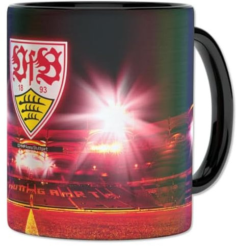 VfB Stuttgart Tasse Flutlicht 0,3L – Offizielle Keramiktasse mit Arena-Motiv – Stadion-Stimmung für Zuhause – Fanartikel & Geschenk für Fußballfans