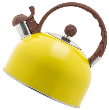 ULTECHNOVO 1 Tetera Con Silbato Tetera Tetera Tetera Con Silbato Tetera Pequeña Para Cocina De Gas Tetera Fellow De Acero Inoxidable Amarilla