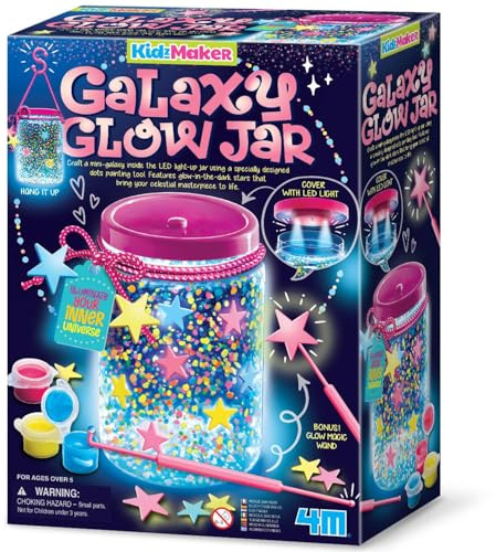 4M KidzMaker Create a Galaxy Glow Jar Craft Kit | Creative Craft Kit for Kids Age 5+