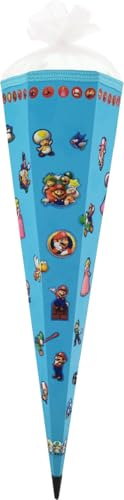 Pridera Super Mario Schnell-Basteltüte mit Laser - Stickern - Schultüte 85cm, 6-eckig