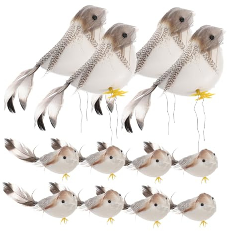 TOYZFRIENDY 12 Stück Teiliges Realistische Miniatur Kunstvögel aus Schaumstoff Lebensechte Kleine Deko Vögel für Basteln und Garten Wetterfeste Farbige Künstliche Vögel zur Dekoration von
