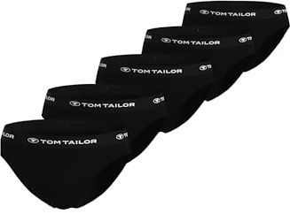 TOM TAILOR Herren Slip schwarz 5er Pack – Unterhose aus weicher Baumwolle mit elastischem Bund
