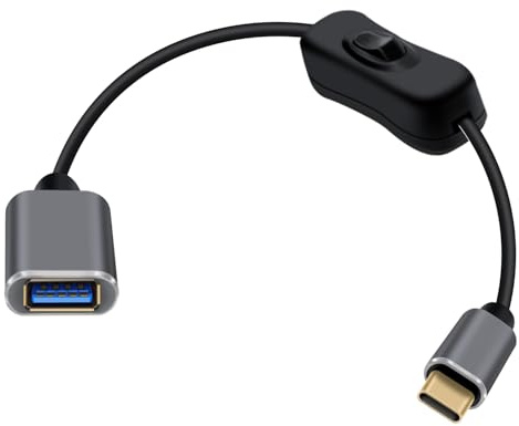 YINGAYOU Cavo OTG Type C USB 3.0 10Gbps Cavo USB C USB Femmina con Interruttore 6W 24V 3A per Computer Portatili, Tablet, Smartphone (0.5 m/1.6 ft)