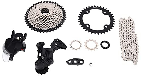 EIMSOAH 10-Gang-Mountainbike-Sets Präzisions-A7-Schalthebel-Schaltwerk-Set für DIY-Fahrrad-Upgrades Silberne 10-Gang-Kette aus Aluminiumlegierung