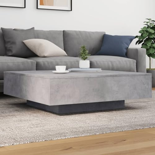 Solivagant Table Basse avec lumières LED Gris béton 100x100x31 cm,(30 KG)