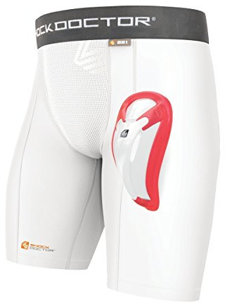 Shock Doctor 221 Kompressionsshorts mit BioFlex-Schale, sportliche Unterstützung mit Komfort und Kompression für maximale Bewegungsfreiheit, für Kinder und Erwachsene (1 x Shorts & Schutzschale)