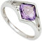 Jobo Damen Ring 585 Gold Weißgold 3 Diamanten Brillanten 1 Amethyst lila violett Größe 60