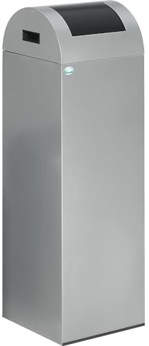VAR | Selbstlöschender Wertstoffsammler | Volumen 89 l | HxBxT 1045 x 320 x 320 mm | silber | Klappe anthrazit
