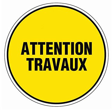 Panneau Attention travaux - Rigide Ø450mm - 4080017