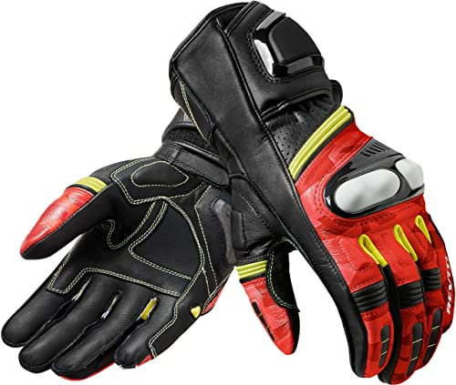 Revit League Motorradhandschuhe Schwarz/Rot/Gelb L