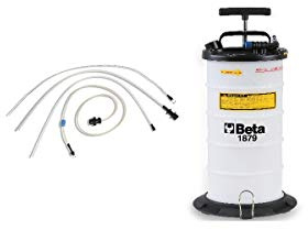 BETA - Aspiratore Liquidi Manuale e Pneumatico 9,5 Litri con Pompa a Vuoto e Accessori, Estrattore Olio Professionale per Officina Auto e Manutenzione, 1879