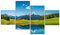 ARTland Wanddeko Glasbilder Wandbild Glas Bild Set 4 teilig 120x70 cm Querformat Alpen Berge Bergsee See Natur Landschaft Wald Tal Urlaub Sommer T9QB