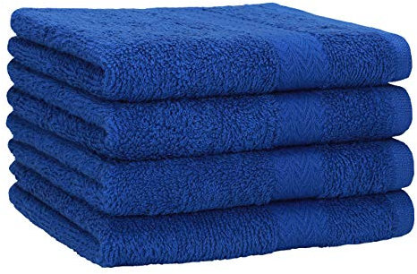 Betz 4 Stück Strandtücher Duschtücher Set Größe 70x140 cm Duschhandtuch Badetuch Strandtuch Handtuch Premium 100% Baumwolle Farbe Royalblau