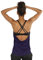 icyzone Damen Sport Yoga Top mit BH - 2 in 1 Fitness Shirt Cross Back Gym Sport Tank Top (S, Purple)