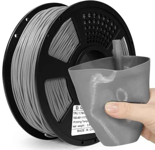 GEEETECH TPU filament 1.75mm Grau, Flexible 3D Drucker Filament 500g 1 Spool