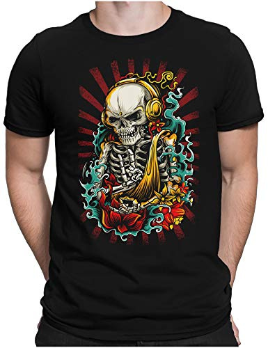 PAPAYANA - Rocker Never Dies - Herren Fun T-Shirt Rocker Sterben Nie Tattoo - 3XL - Schwarz