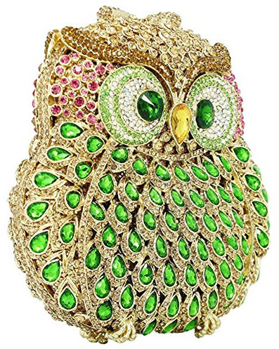 Santimon Glitzer Clutch Damen-Abendtasche Handtasche Strass Abend Handtaschen Diamant Unterarmtasche Hochzeit Party-Tasche Luxus Eule
