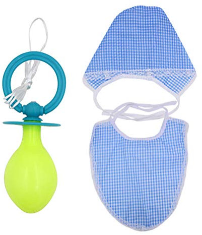 Amosfun DéGuisement DrôLe Adulte BéBé Avec Biberon Bavoir Et Accessoires Humoristiques Costume IdéAl Pour FêTes Et ÉVéNements ThéMatiques (Bleu 18X7X6 Cm)