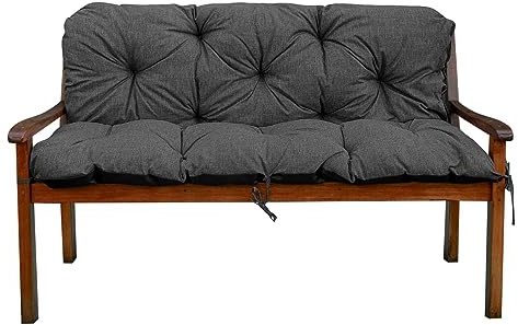 Garden Factory Gartenbankauflage Bankauflage Bankkissen Sitzkissen Polsterauflage V2 (150x60x50, Anthrazit)