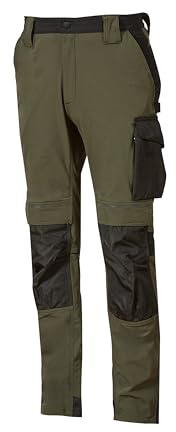 U-Power Don't Worry... BE Happy! Pantalone da Lavoro Idrorepellenti Atom Dark Green Pantaloni da Lavoro Uomo