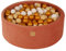 MEOWBABY Piscine à Balle pour bébé – Piscine à balles Douce en Velours 90x30cm avec 200 balles – Fosses a Boules pour Enfants, Rouge Marsala
