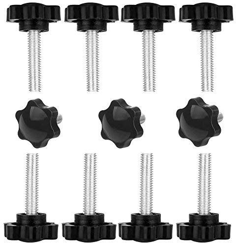 10 Stück Sterngriffschraube, Sterngriff Gewinde Klemmknopf M8 x 50 Sternschraube Rändelschraube Schrauben mit griff, Griffmontage-Rändelschraube, Klemmknöpfe Spannschraube für Maschinen
