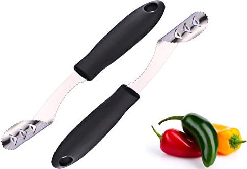 Jalapeno Pepper Corer & Zucchini,Cucumber Corer,Set of 2,Braten Poppers auf Grill Raucher oder Ofen-Kochzubehör,Edelstahl Core Deseeder,Küchenwerkzeug Einfach für Samenentferner oder Schneiden