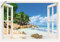 ARTland Wanddeko Wandtattoo selbstklebende Vinylfolie 100x70 cm Querformat Fensterblick Strand Karibik Meer Palmen Südsee Natur U1UC