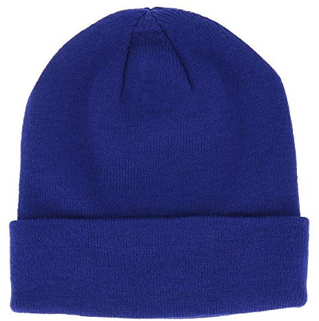 SHIPITNOW Dunkelblaue Herren oder Damen Wintermütze Einfarbig - Basic Strickmütze ohne Bommel - 100% Acryl Beanie- Einfaches und klassisches Mützen ohne Marke - Einheitsgröße