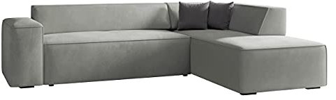Mirjan24 Ecksofa Lordin, Eckcouch, Polstersofa, Polsterecke, Couch, L-Form Sofa, Kissen-Set, Polstergarnitur, Wohnlandschaft (Zetta 302 + Zetta 302 + Zetta 305, Seite: Rechts)