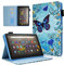 KEROM Case for Fire HD 10 & Fire HD 10 Plus Tablet (11th Generation, 2021 Release), Premium PU Leather Folio Stand Protective Cover with Auto Sleep Wake and Multiple Viewing Angles, Butterfly