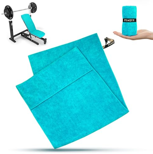 PEAQUE Fitness-Handtuch aus Mikrofaser mit Frottee-Struktur | Sport-Handtuch für Fitnessstudio und Gym | saugstark, leicht, kompakt, weich (120 x 50 cm, Türkis)