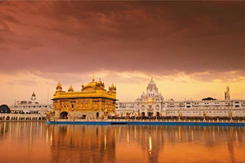 Fabulous Poster Plakat Goldener Tempel Amritsar Sikh Golden Temple Wunder von Indien Denkmal