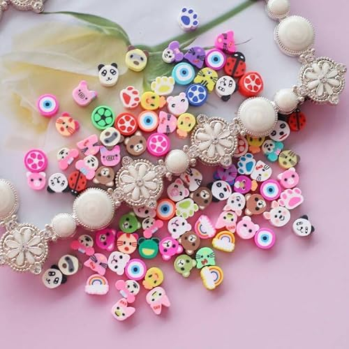 HERZWILD mix clay Perlen zum auffädeln 200pcs herzperlen sternperlen blume perlen (mix)