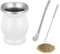 SVUPUE Set Mate, Con Cuchara para Pajitas y Cepillo de Limpieza, Juego de Té Mate Apto para Té Mate, Café, Leche y Zumo, Blanco