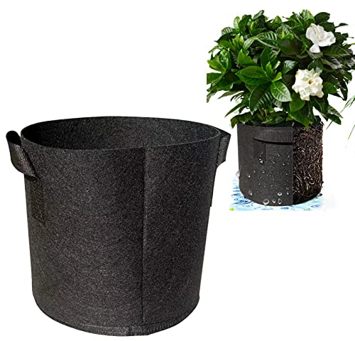 Catekro 7 Gallone 5 Pack Wachsen Säcke, Durable PE Stoff Töpfe mit Klappe und Griffe, grüne Pflanzensäcke für Kartoffel Gemüse Blumen Kräuter Garten Outdoor