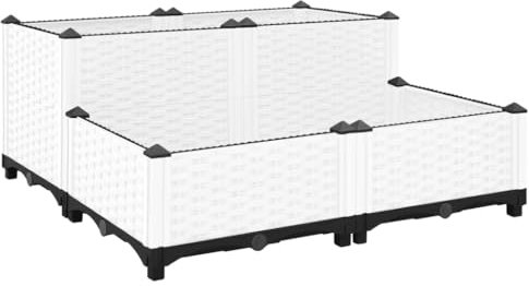 vidaXL Arriate Polipropileno 80x80x38 cm, Jardinera, macetero, bancal Elevado, Maceta, arriate Elevado, Soporte para macetas, Soporte para Plantas