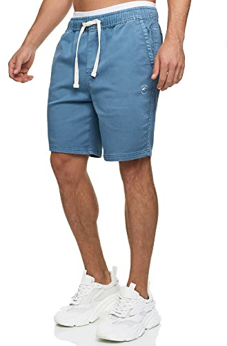 Indicode Herren Kendari Chino Shorts Bermuda aus Baumwolle mit Kordelzug