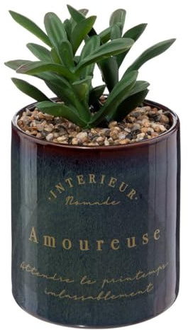 ATMOSPHERA CREATEUR D'INTERIEUR Künstliche Pflanze, Keramik, D 9,8 x 10 cm