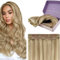 Fshine Clip in Extensions Echthaar Hellblond Hervorgehobenes Goldblond 30cm Echthaar Extensions Clip 50g 3 Stücke Haarextension in der Farbe 16P22