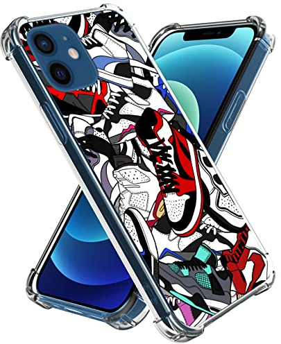 Axulimin Cool Shoe Clear Phone Case for iPhone 12 and iPhone 12 Pro Case for Teen Boys Men Kids Boys - 6.1 Inch