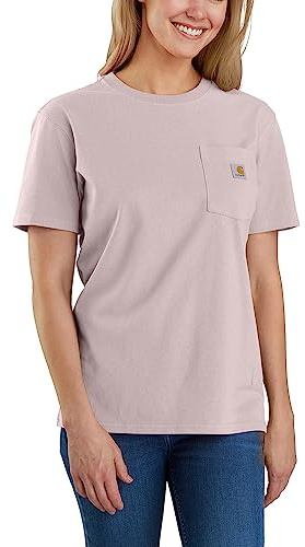 Carhartt Loose Fit Schwergewicht Kurzarm-T-Shirt K87 mit Tasche für Damen, Violett XL