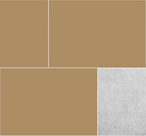 INDIGOS Fliesenaufkleber Fliesen matt - Hellbraun - 14,5x19,5cm - Wandfliesen selbstklebend - Klebefliesen für Wand - WC, Bordüre Fliesenspiegel renovieren überkleben